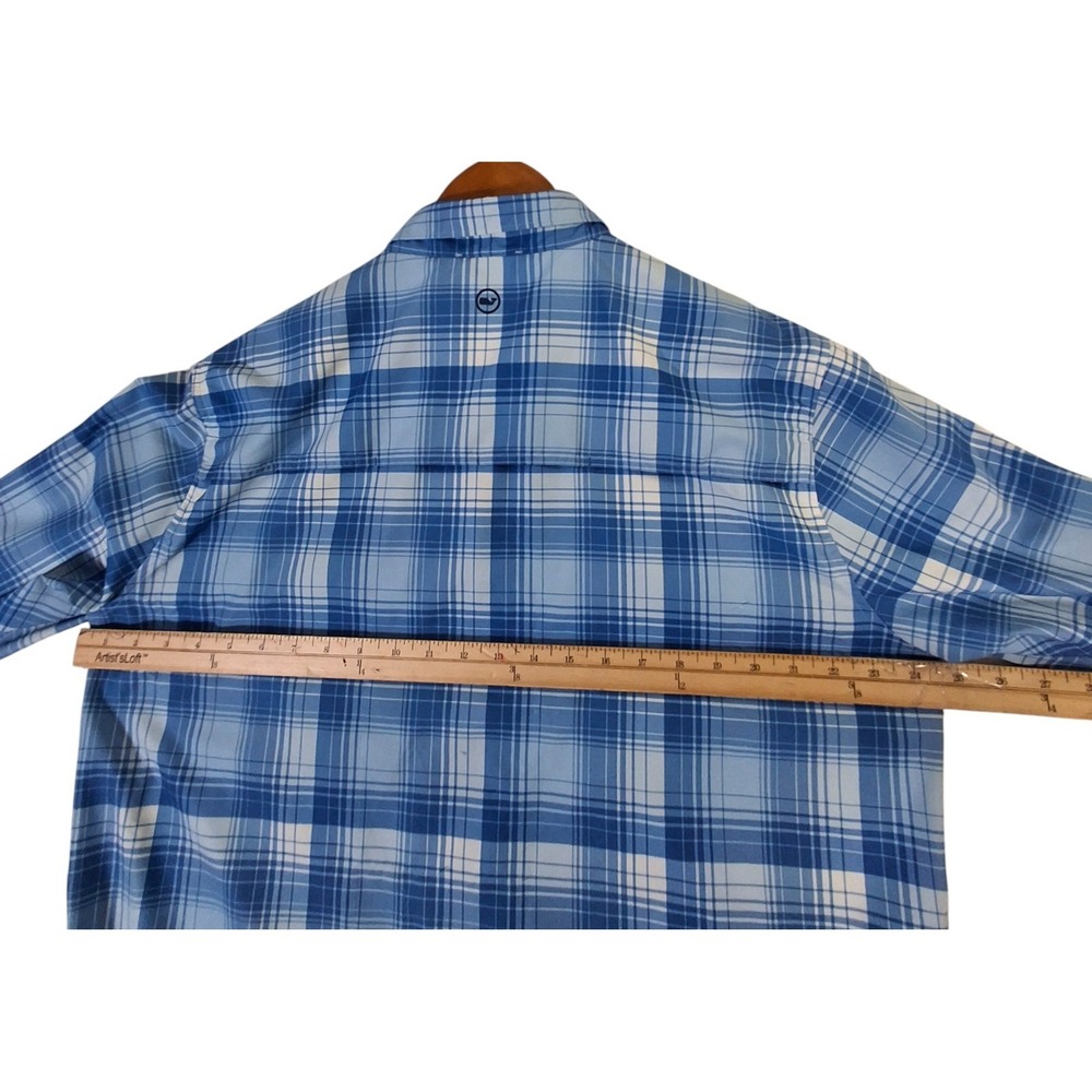 Vineyard Vines On The Go Performance Shirt Men's L Blue Plaid Brrr Button Down - Picture 4 of 9